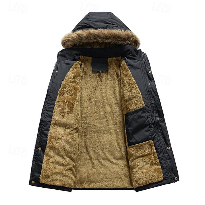 Ocieplany z kapturem parka