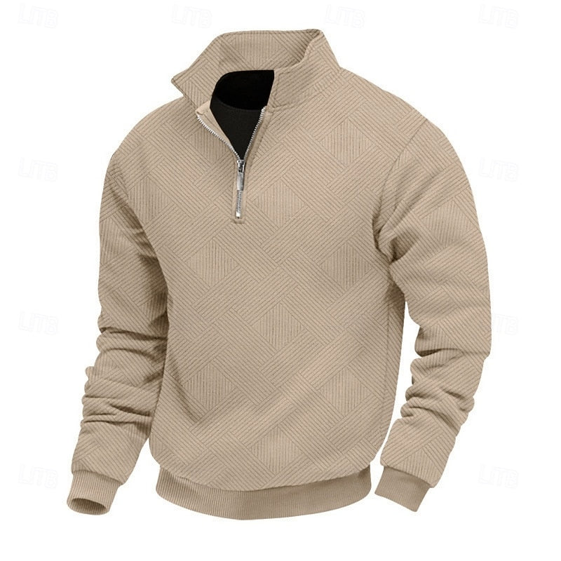 Fakturowany zamek 1/4 sweter