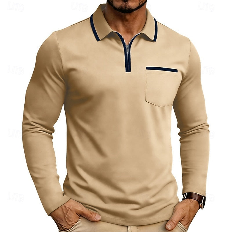 Elegancki zamek 1/4 koszulka polo