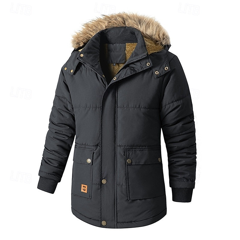 Ocieplany z kapturem parka
