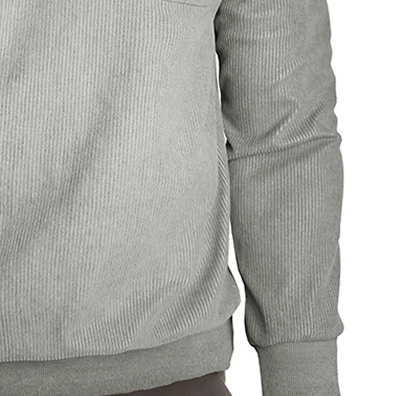 Fakturowany Half-Button sweter