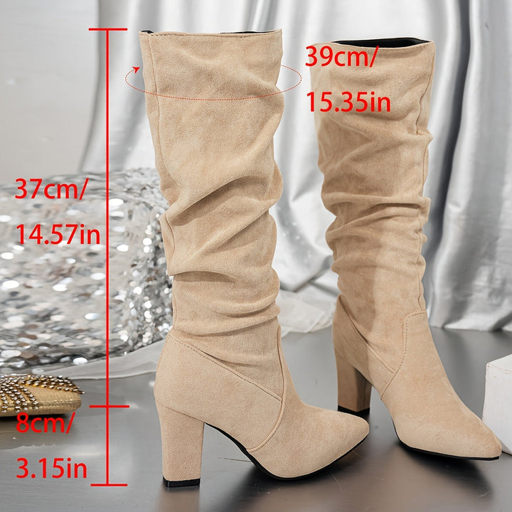 Slouch kolano-wysoki Heeled buty