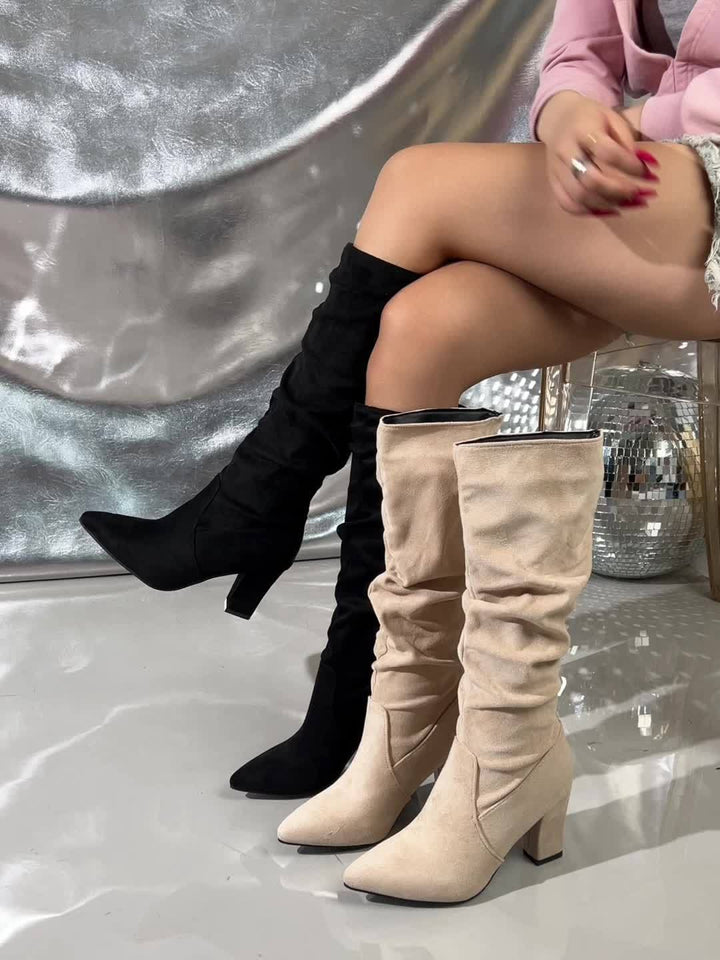 Slouch kolano-wysoki Heeled buty