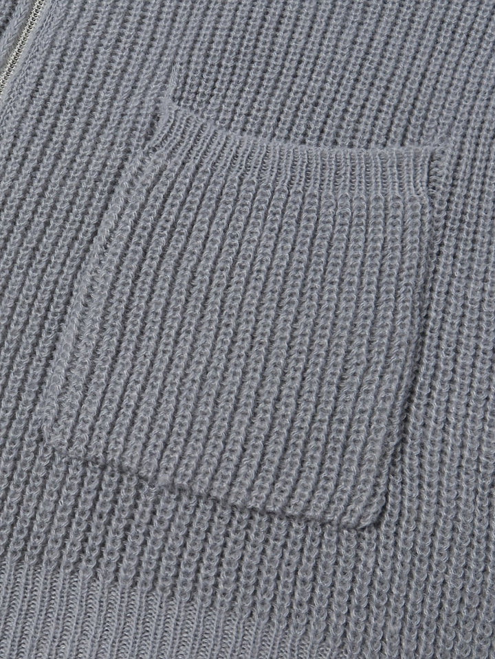 Swobodny Zip-Up kardigan