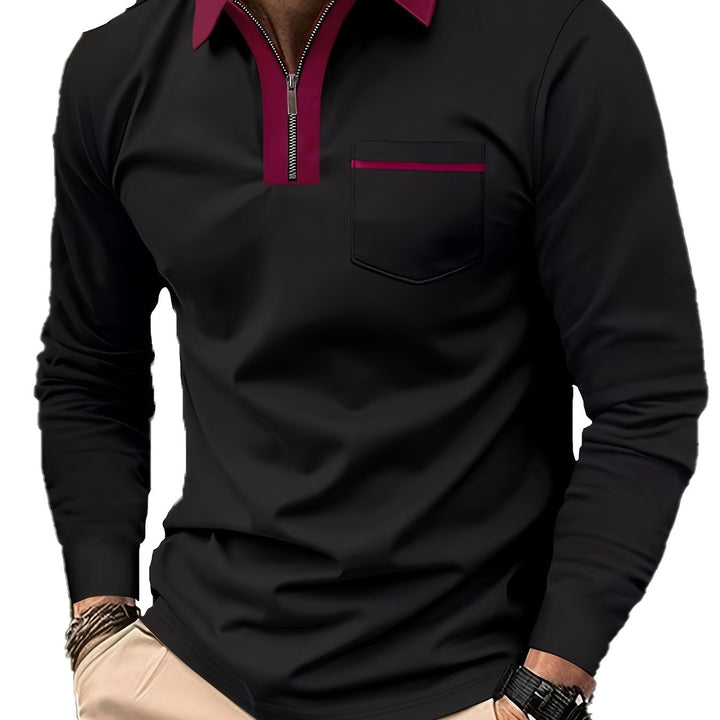Elegancki zamek-kołnierz koszulka polo