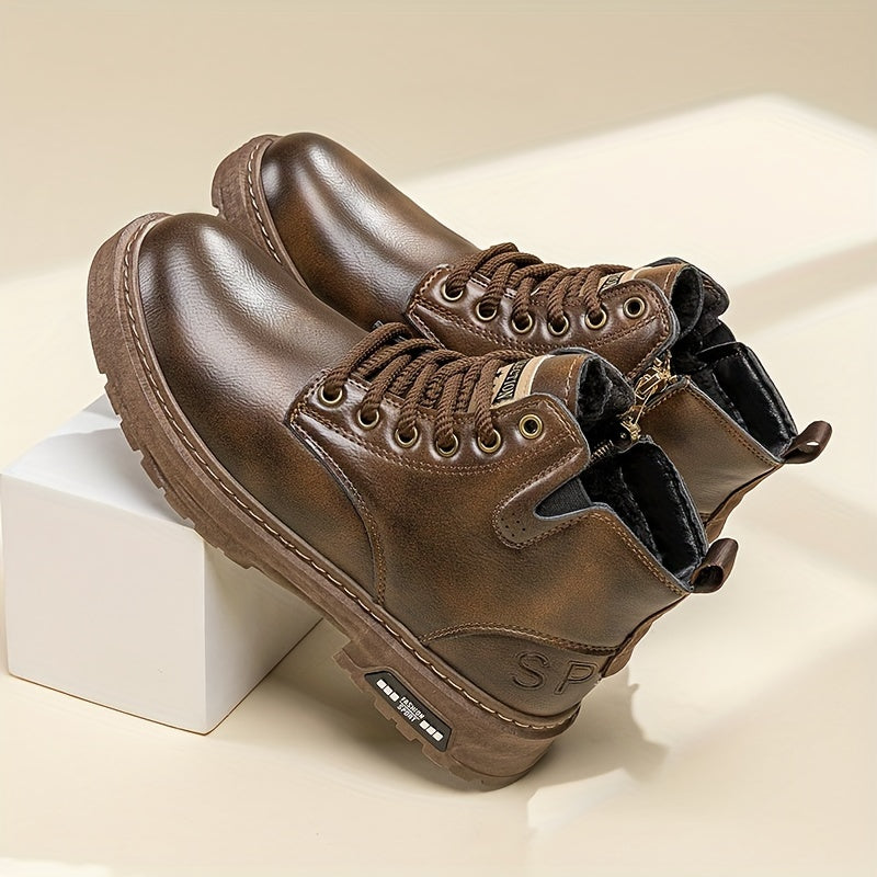 Solidny wysoki-top sznurowane buty