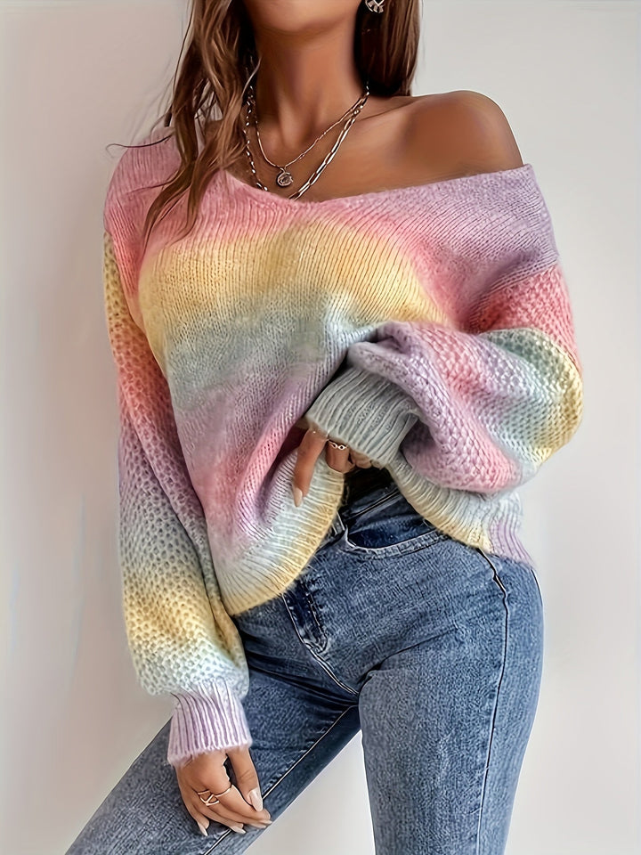 Swobodny Off-Shoulder dzianina sweter