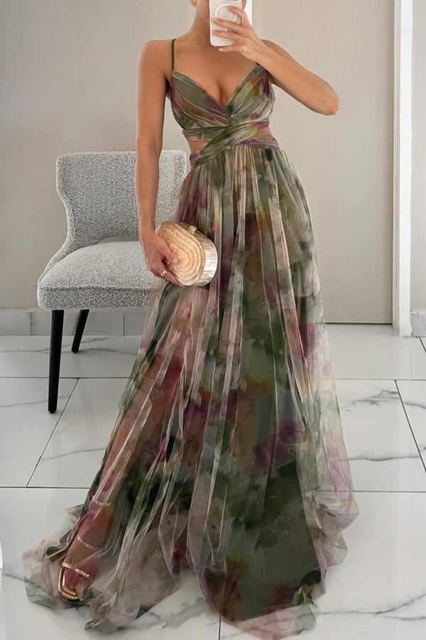 Elegancki zwiewność sukienka maxi