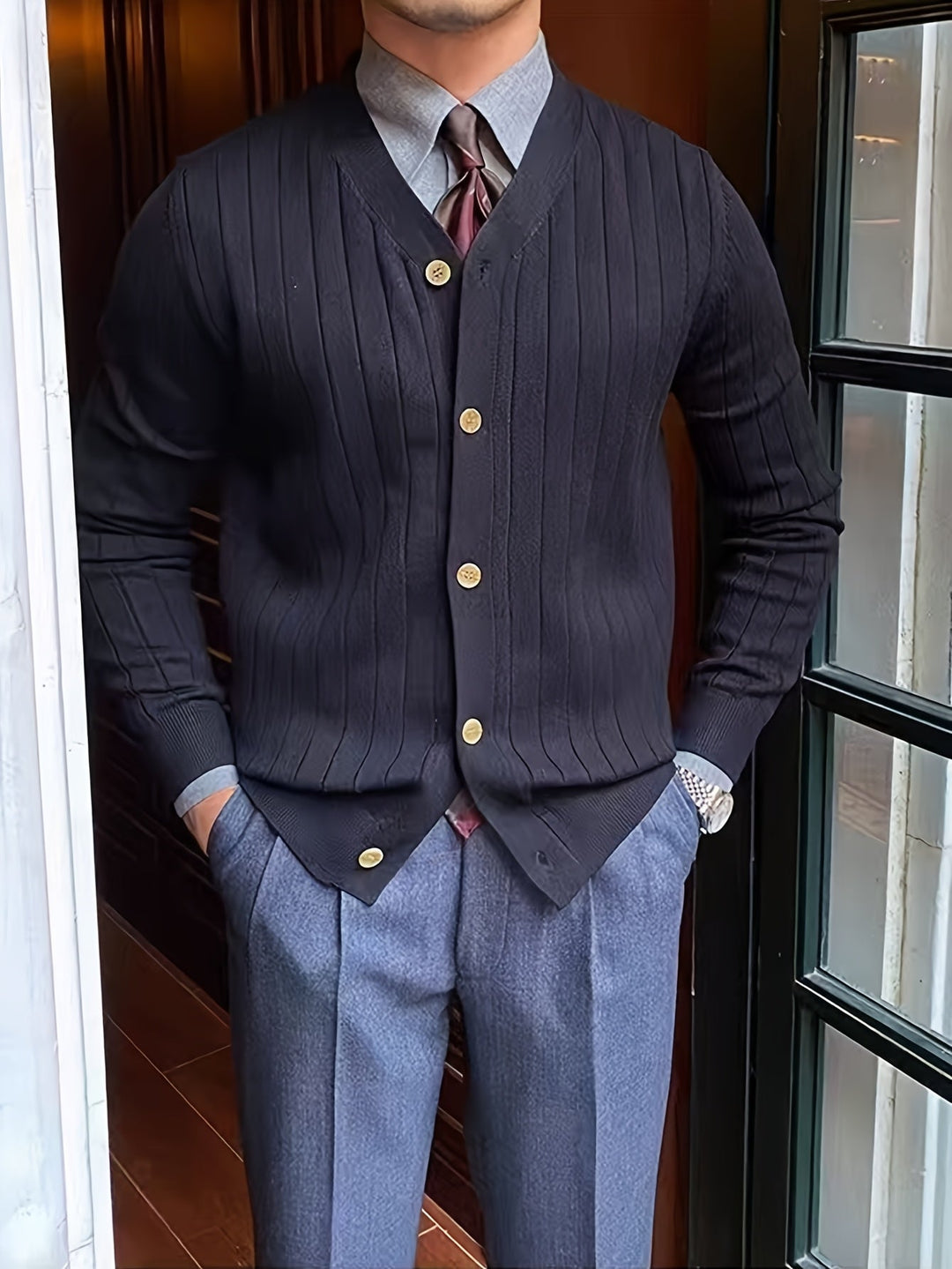 Klasyczny Button-Up kardigan