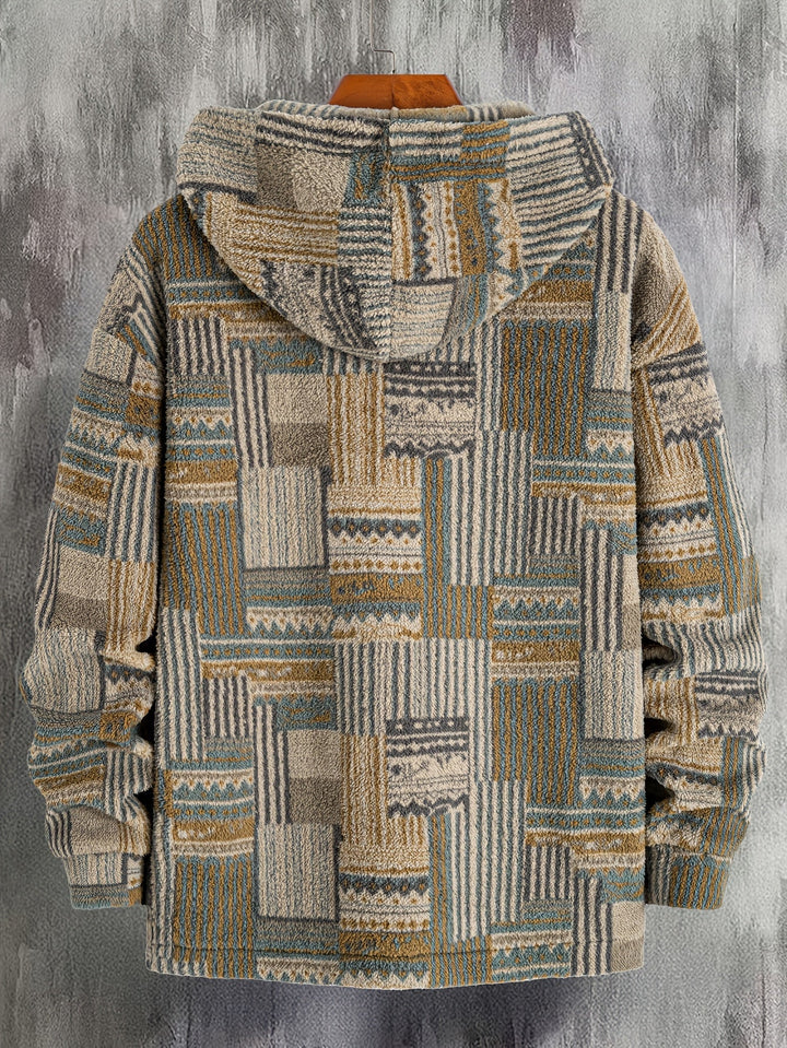 Wzorzysty zamek 1/4 sweter