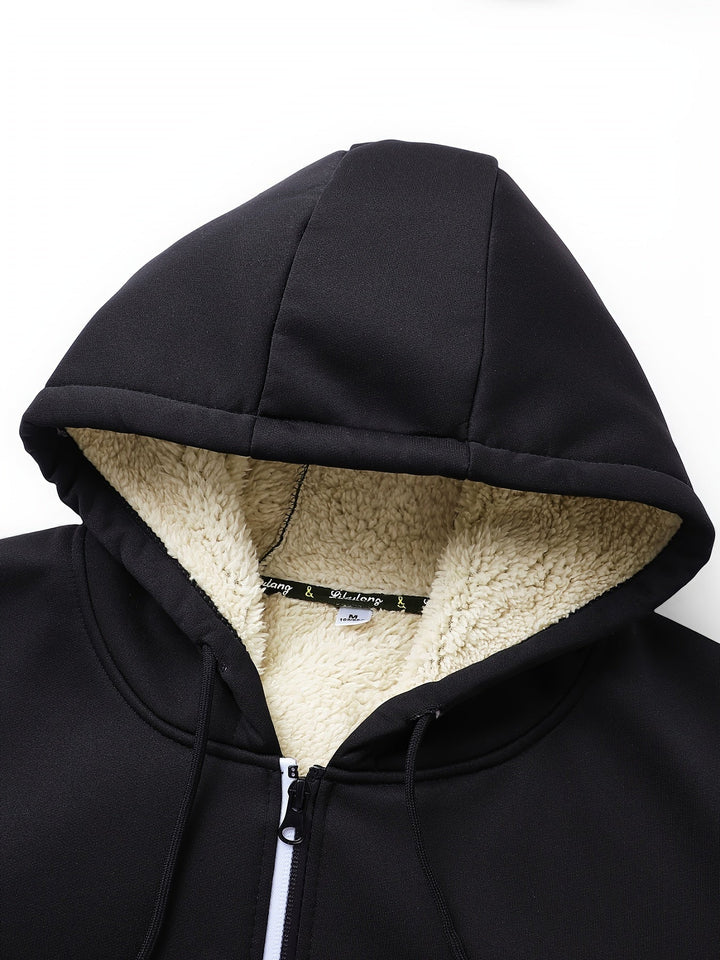 Przytulny z kapturem Zip-Up kurtka