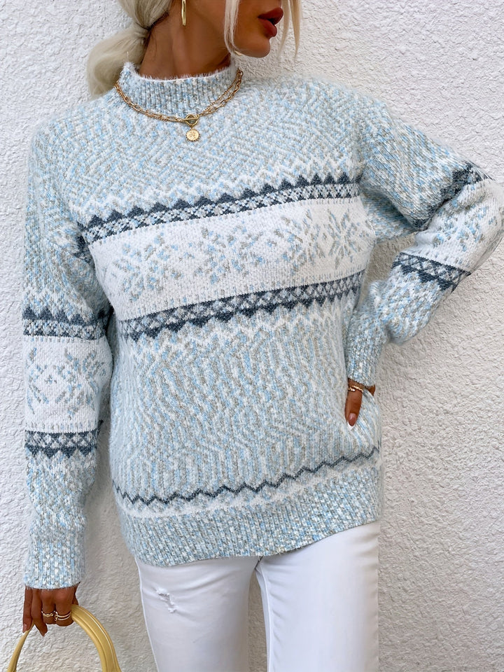 Przytulny Snowflake półgolf sweter