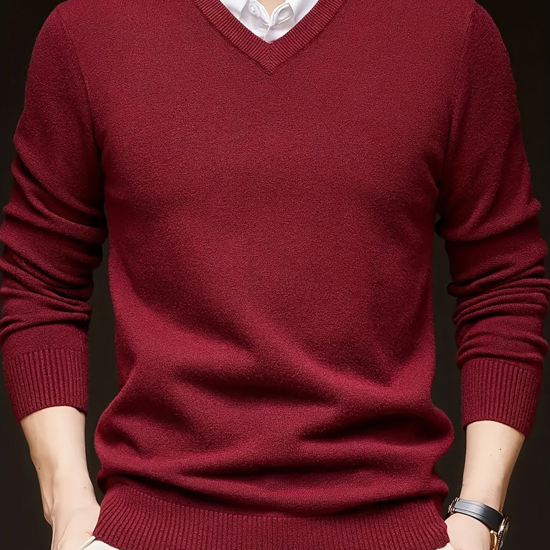Elegancki sweter z dekoltem V