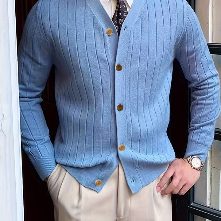 Prążkowany Button-Up kardigan