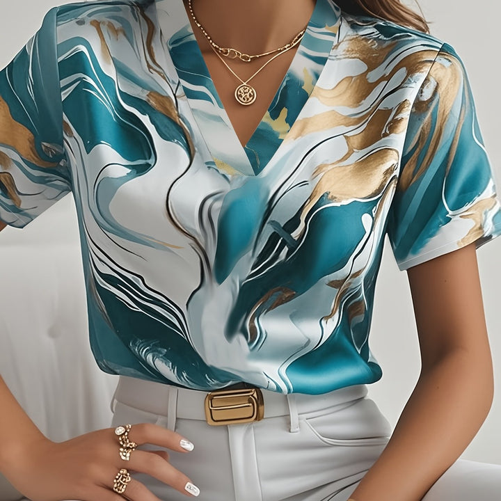 Artful Swirl-Print bluzka