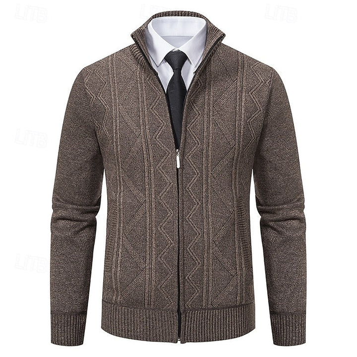 Fakturowany Zip-Up kardigan