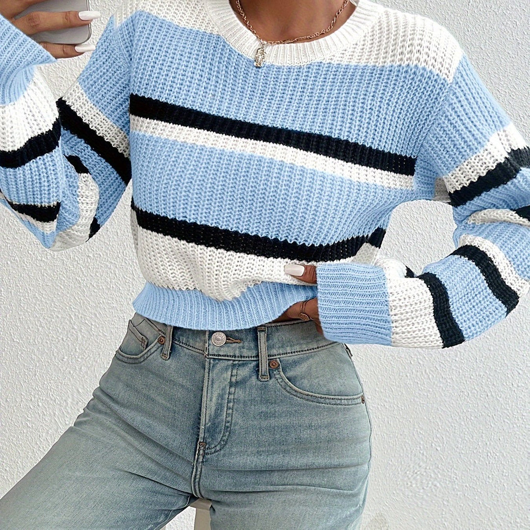Colorblock w paski sweter