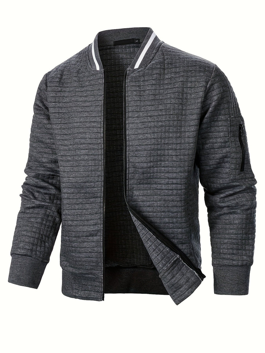 Fakturowany Zip-Up Bomber kurtka