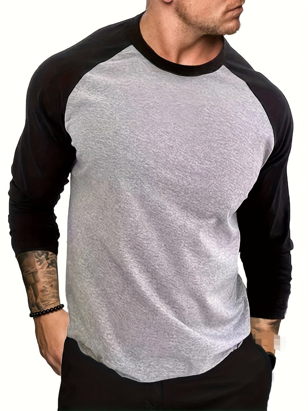 Two-Tone Raglan długi-rękaw top