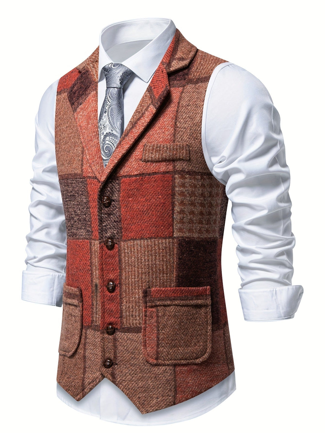 Patchwork kamizelka z jodełka wzór