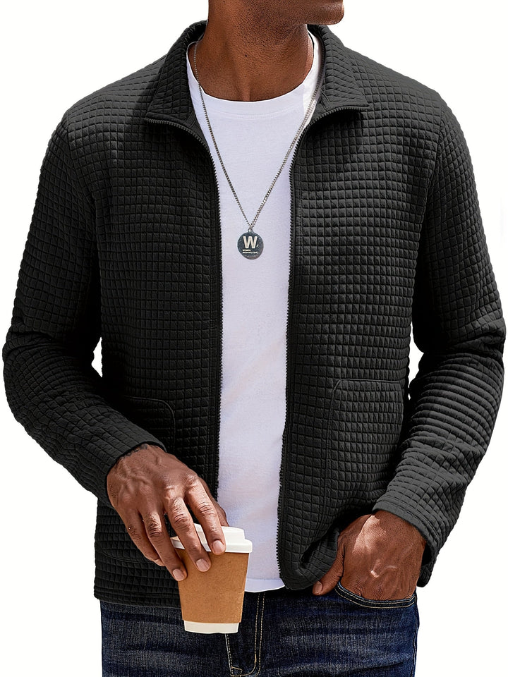 Fakturowany Zip-Up kurtka