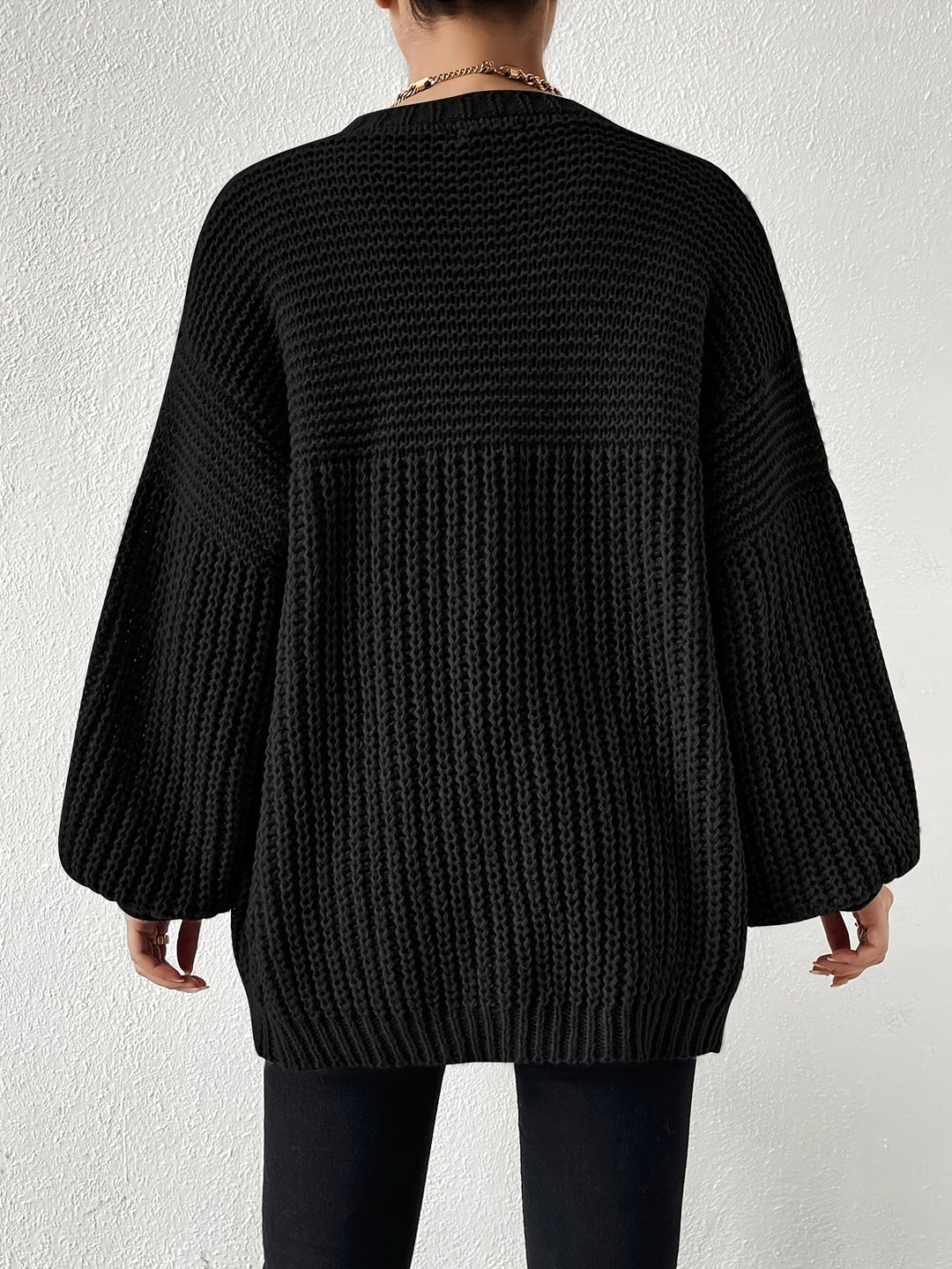 Swobodny Chunky-Knit kardigan