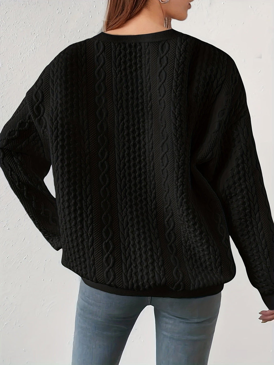Fakturowany warkoczowy splot bluza
