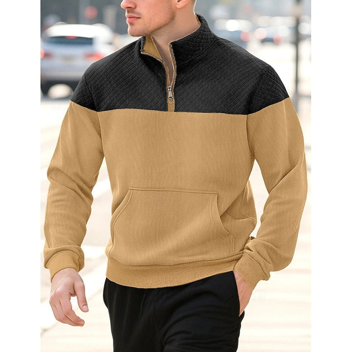 Fakturowany zamek 1/4 bluza