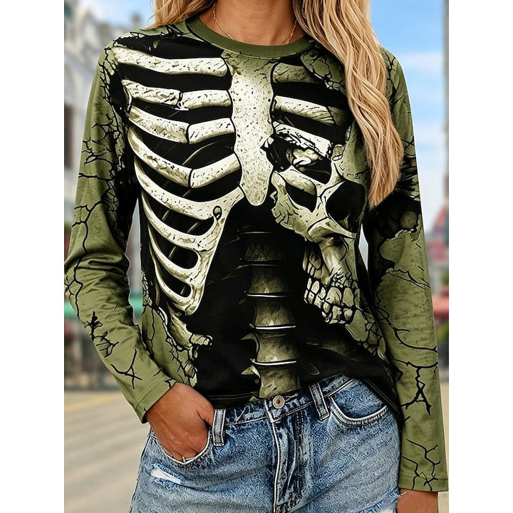 Halloween szkielet długi rękaw top
