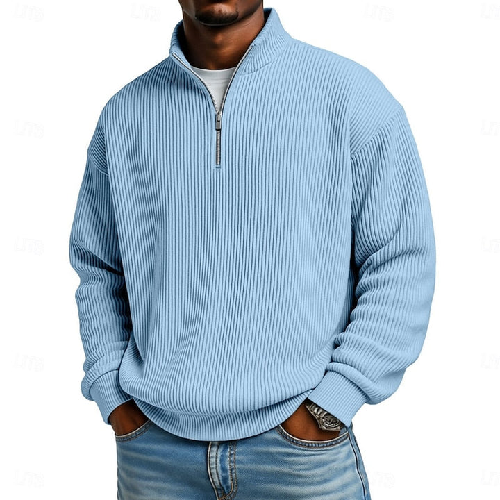 Prążkowany zamek 1/4 sweter