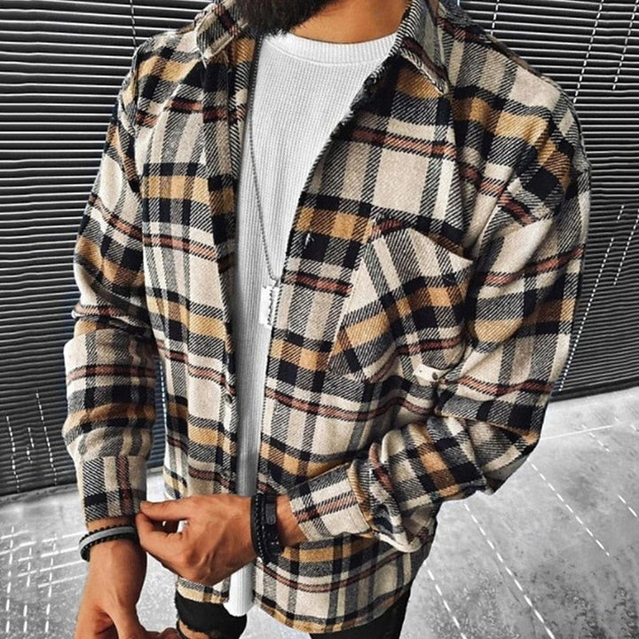 Solidny w kratę Overshirt