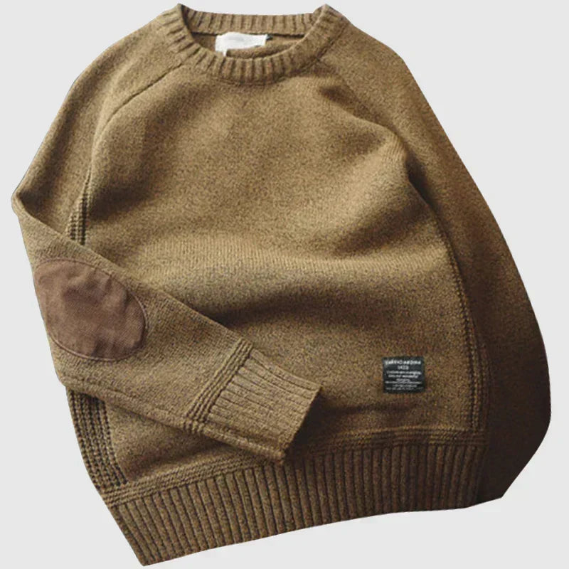 Klasyczny Elbow-Patch sweter