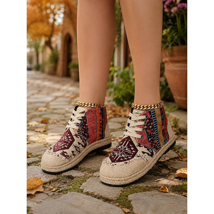 Boho wzorzysty wysokie sneakersy
