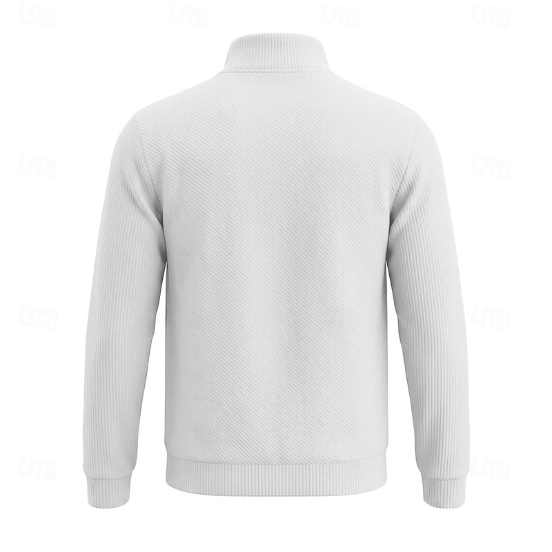 Fakturowany zamek 1/4 sweter