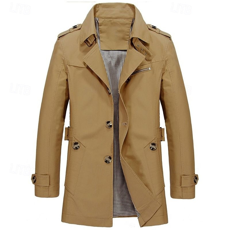 Elegancki Single-Breasted Trench płaszcz