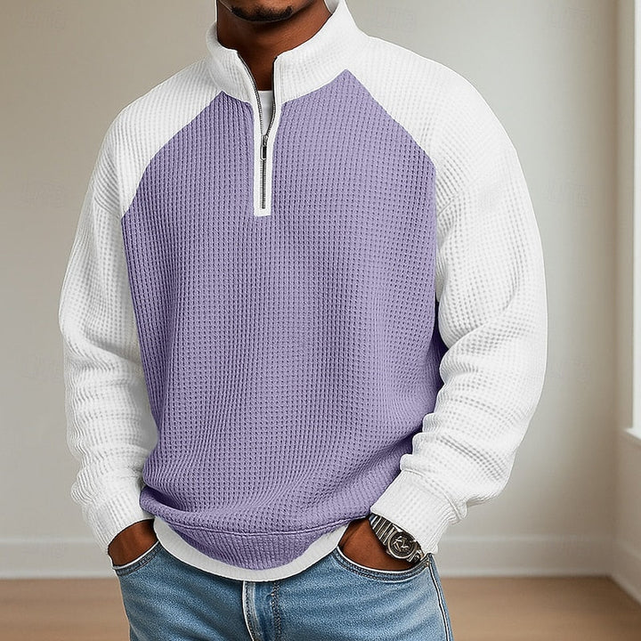 Fakturowany zamek 1/4 sweter