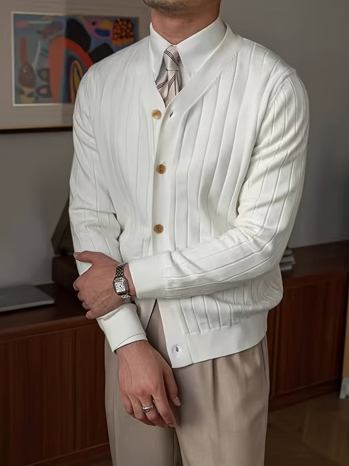 Prążkowany Button-Up kardigan