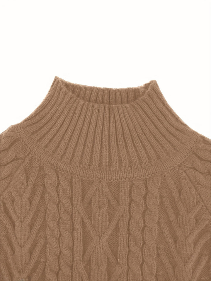Fakturowany Half-Collar sweter