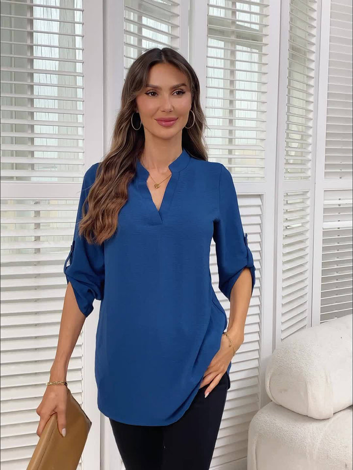 Elegancki dekolt V bluzka