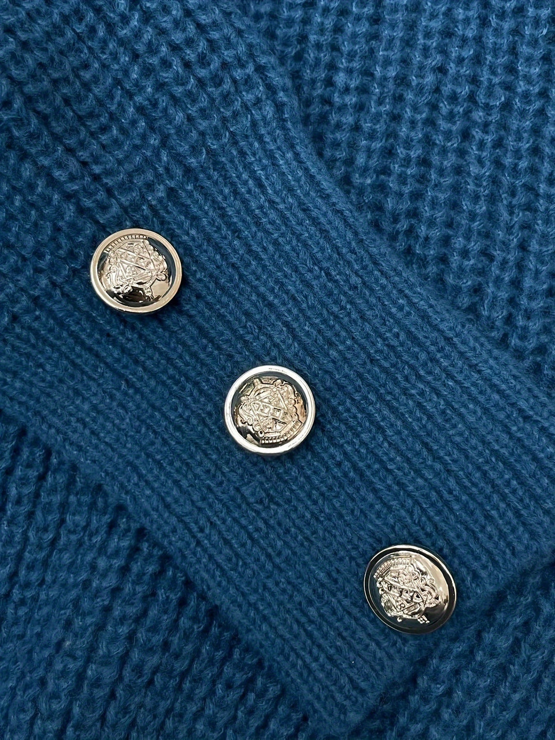 Button-Trim dekolt V sweter