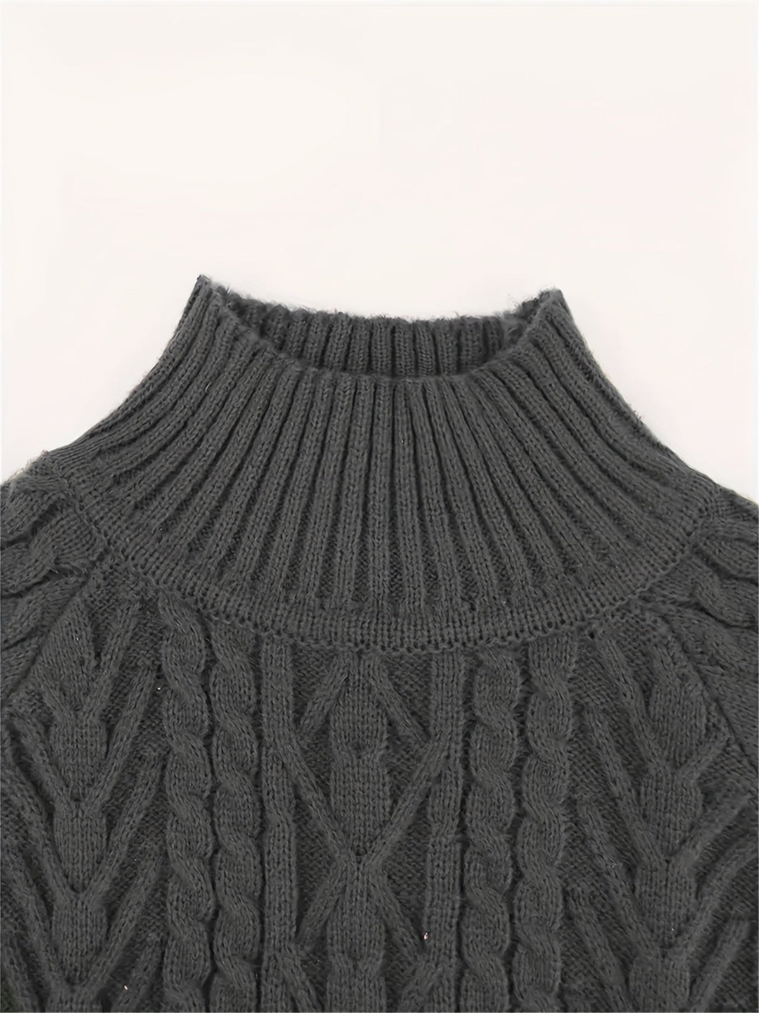 Fakturowany Half-Collar sweter