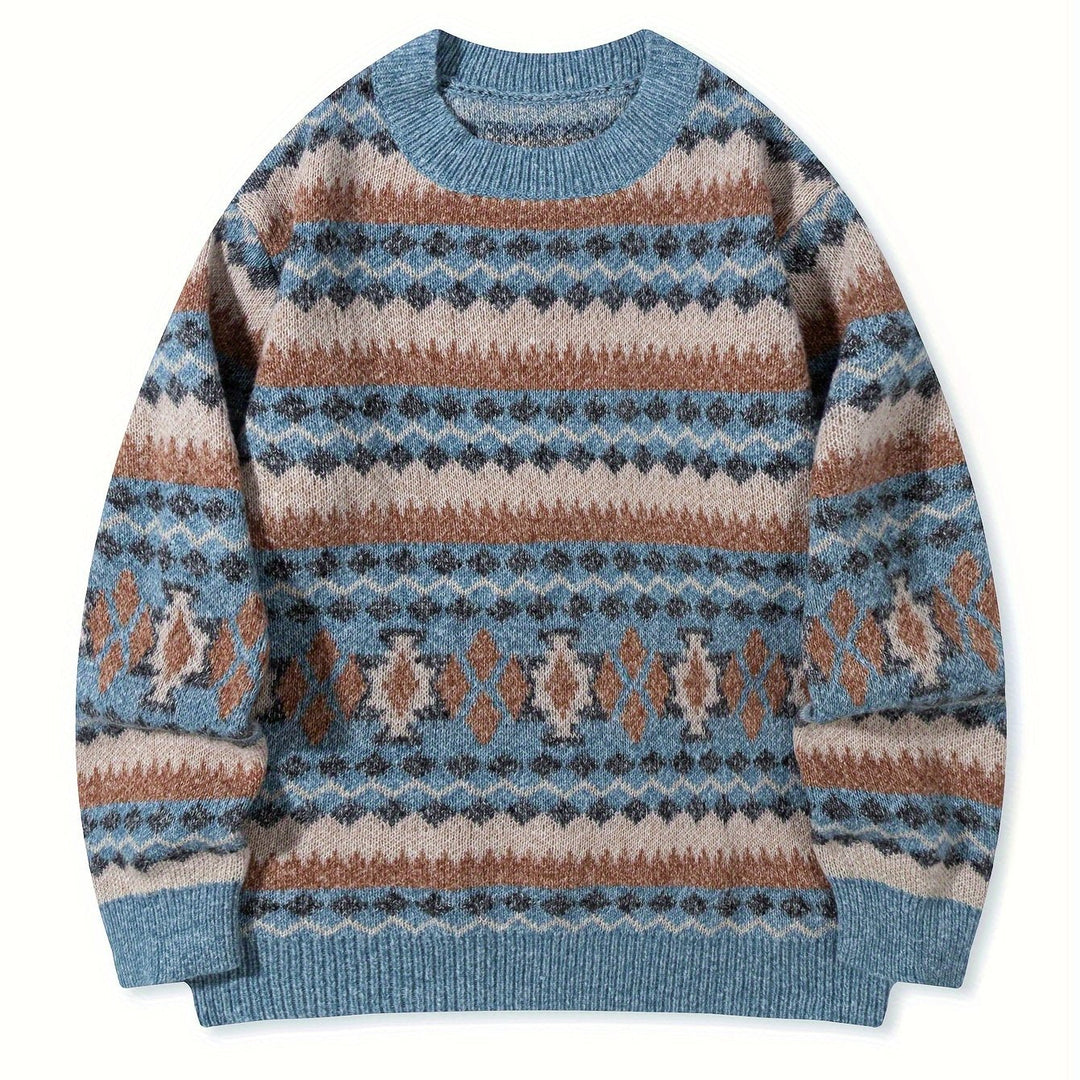 Tradycyjny wzorzysty sweter