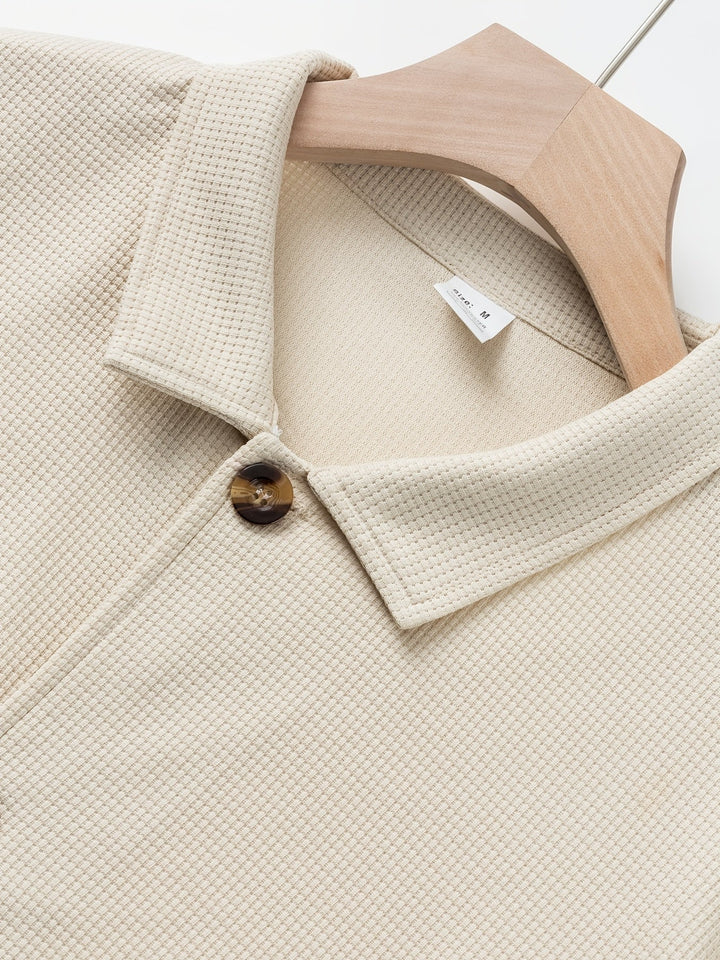 Fakturowany Button-Up kurtka