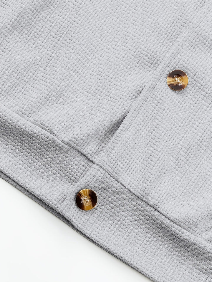 Fakturowany Button-Up kurtka