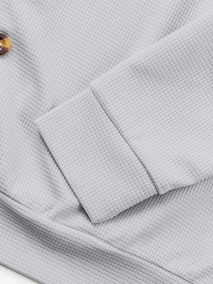 Fakturowany Button-Up kurtka