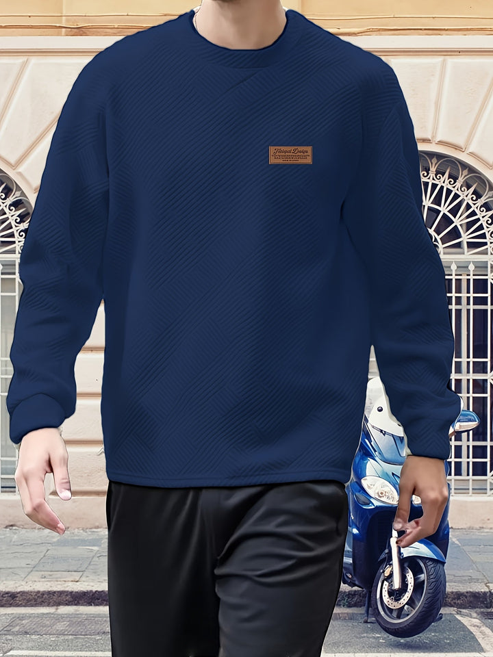 Fakturowany bluza z okrągłym dekoltem