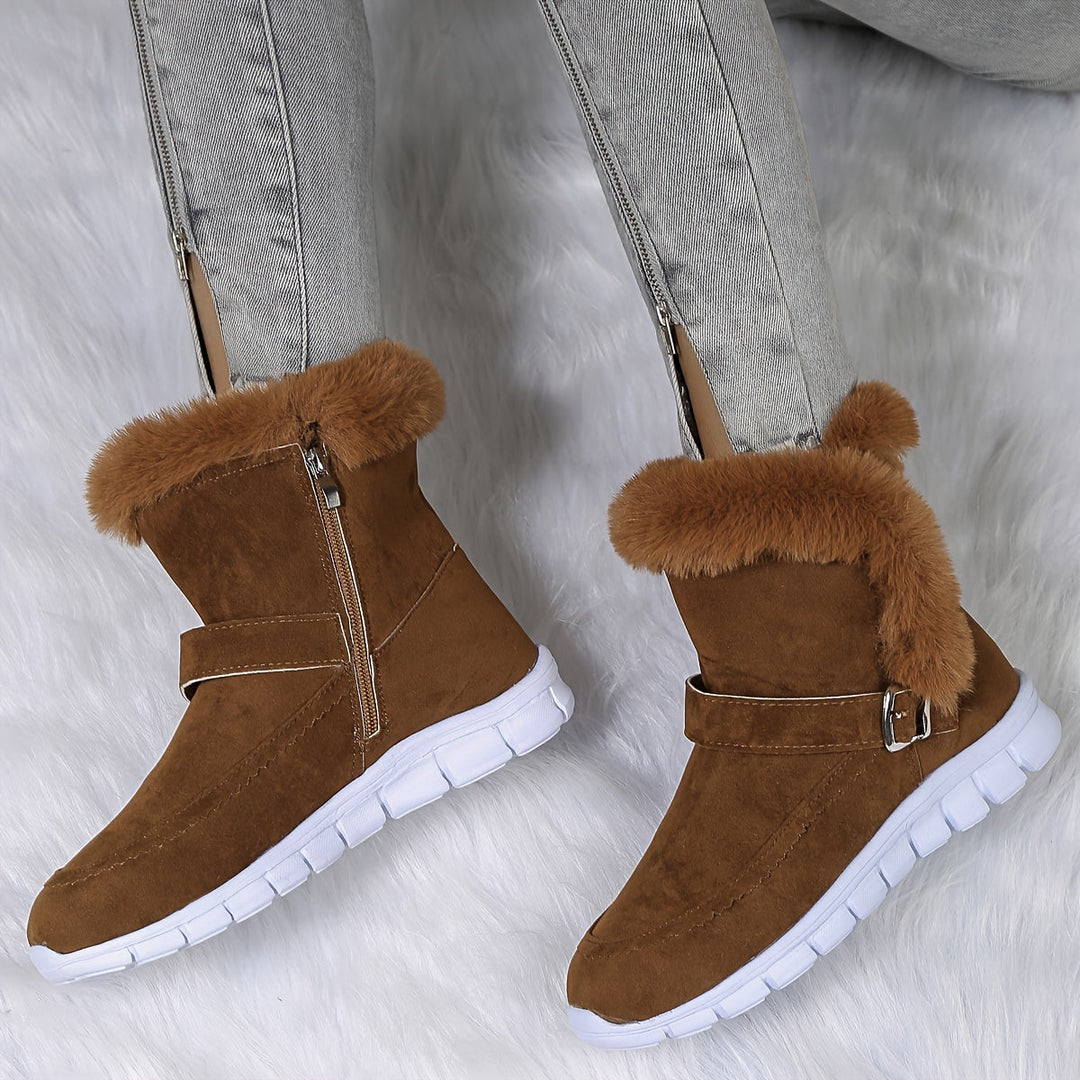 Przytulny pluszowy-obszyty buty zimowe