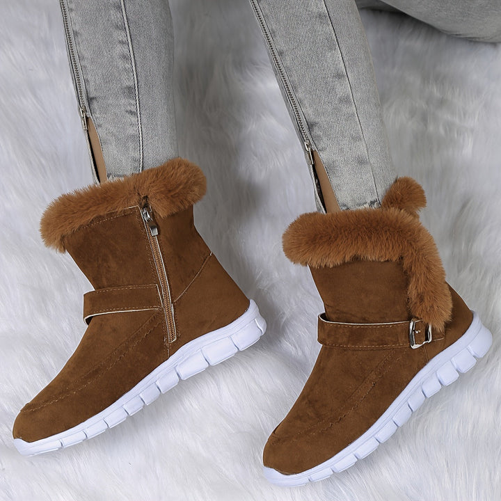 Przytulny pluszowy-obszyty buty zimowe