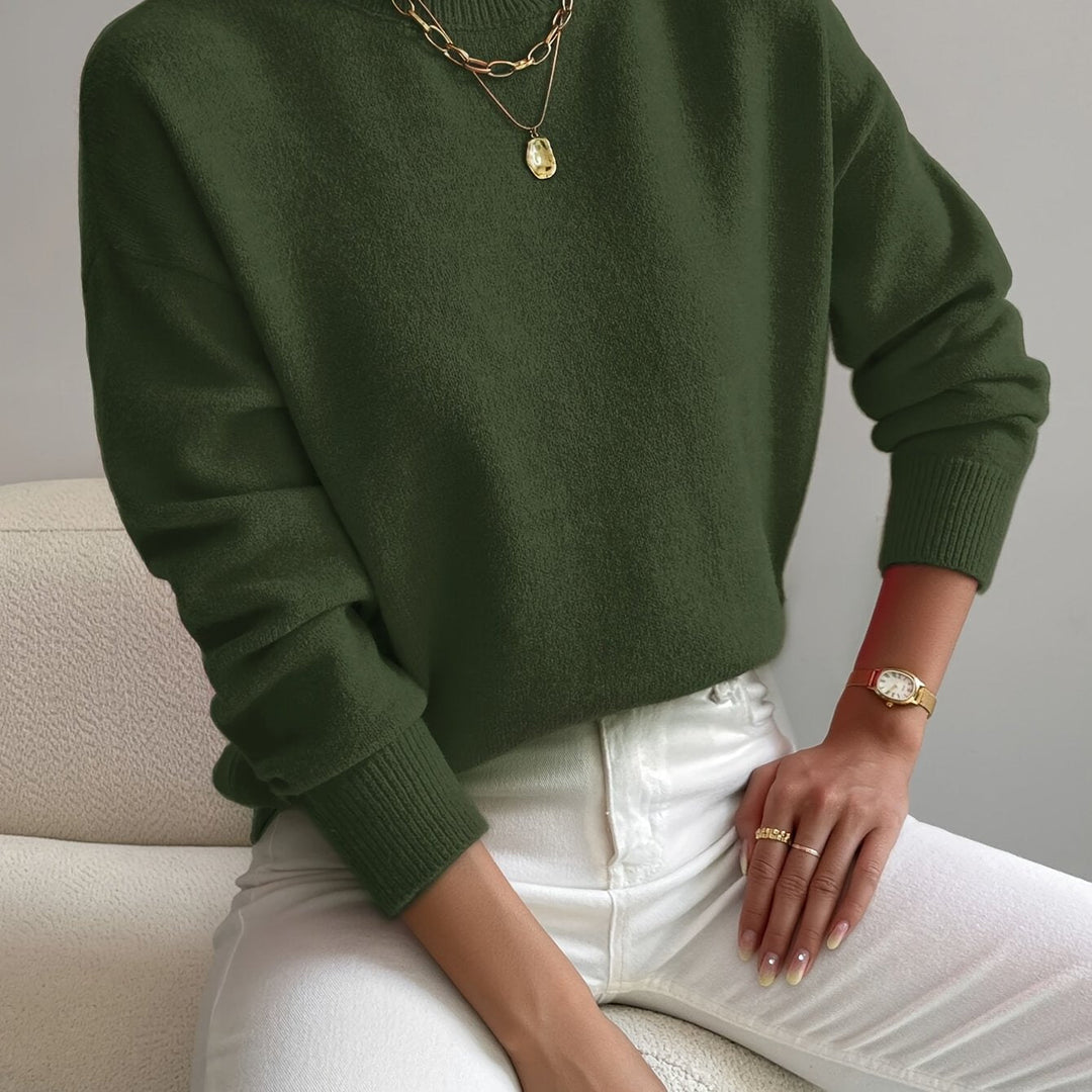 Elegancki imitacja szyja sweter