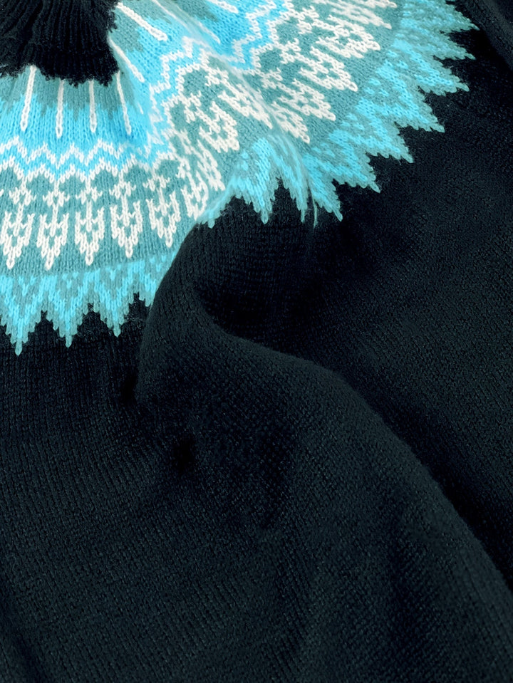 Chunky Jacquard Round szyja sweter